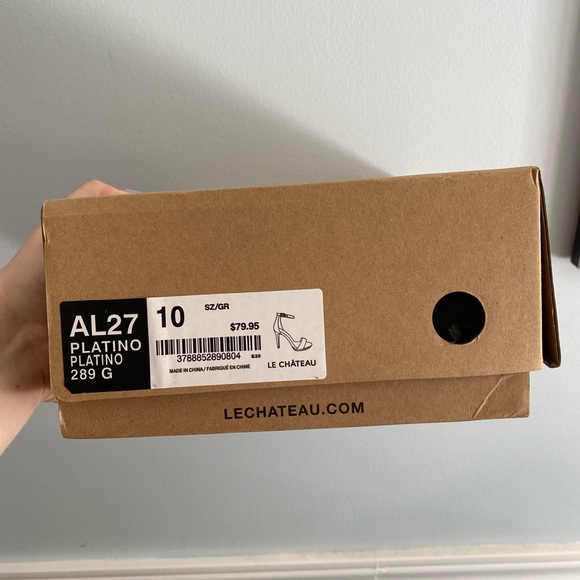 Never Worn Platino Le Château Heels/Size 10 (AL27) - Picture 4 of 6